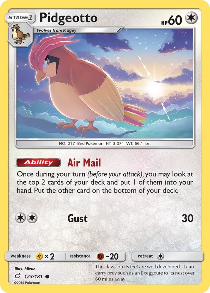 Pidgeotto 123 SM Team Up - Common