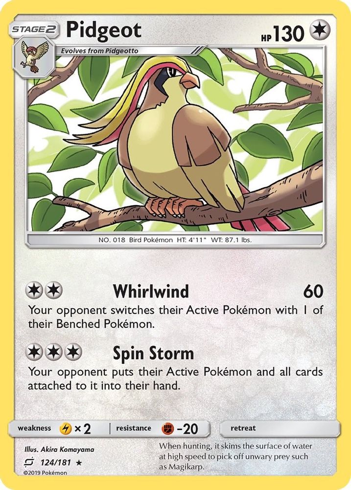Pidgeot 124 SM Team Up - Rare