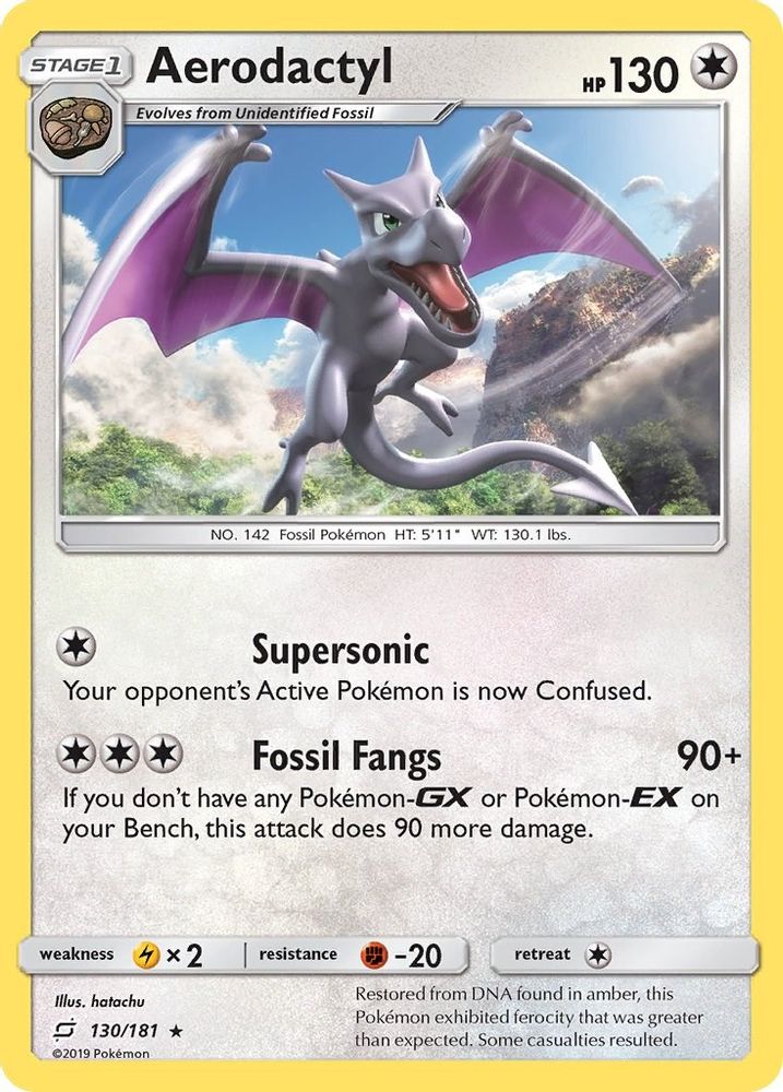 Aerodactyl 130 - Reverse Holofoil SM Team Up - Rare