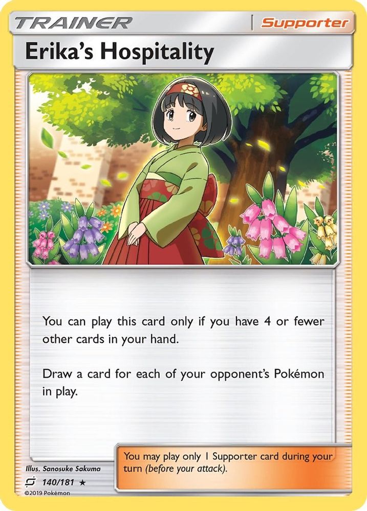 Erika's Hospitality 140/181 - Reverse Holofoil SM Team Up - Holo Rare