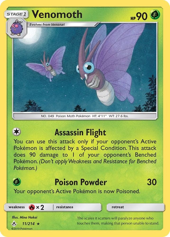 Venomoth SM Unbroken Bonds - Rare