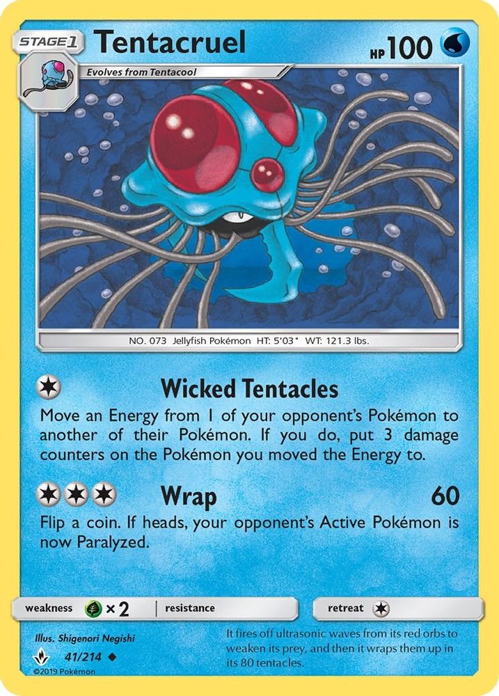 Tentacruel 041 - Reverse Holofoil SM Unbroken Bonds - Uncommon