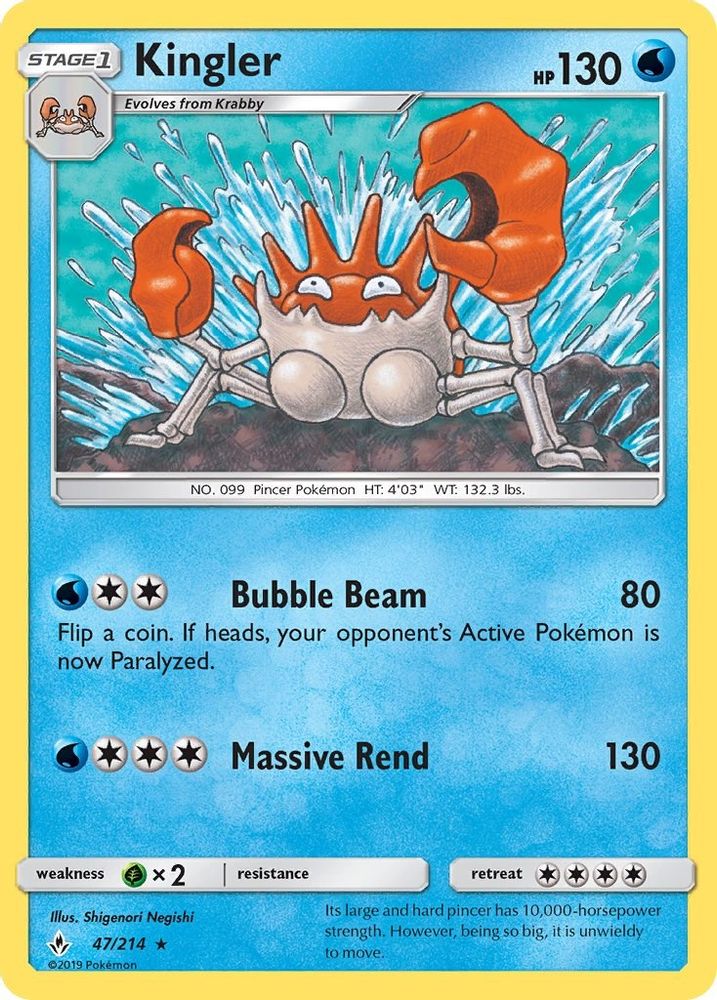 Kingler SM Unbroken Bonds - Rare
