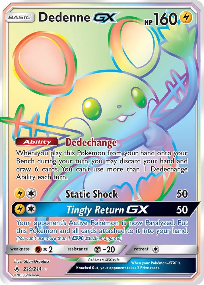 Dedenne GX (Secret) - Holofoil SM Unbroken Bonds - Secret Rare