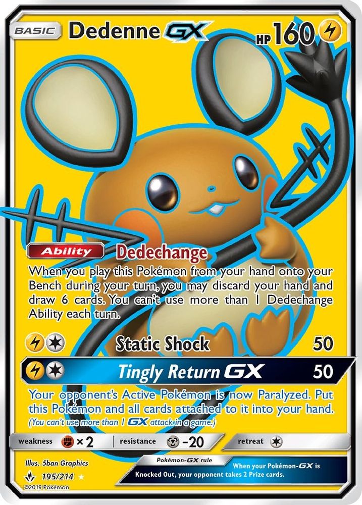 Dedenne GX (Full Art) - Holofoil SM Unbroken Bonds - Ultra Rare