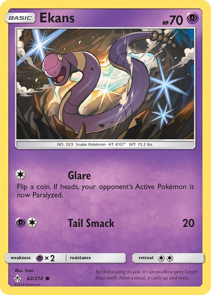 Ekans 062 - Reverse Holofoil SM Unbroken Bonds - Common