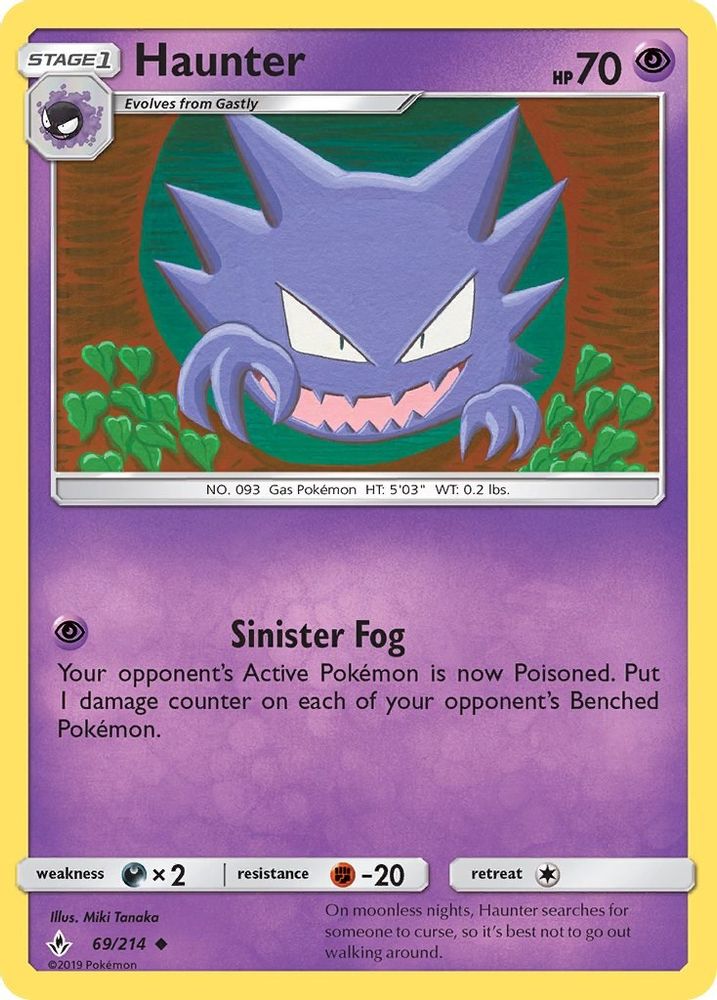 Haunter 069 - Reverse Holofoil SM Unbroken Bonds - Uncommon