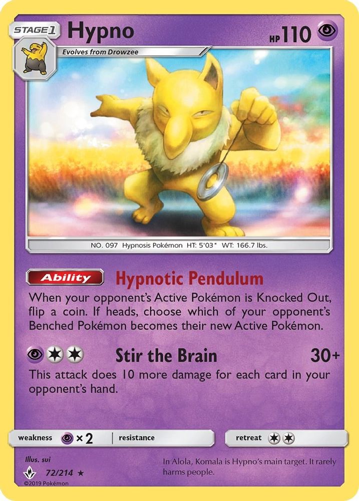 Hypno SM Unbroken Bonds - Rare