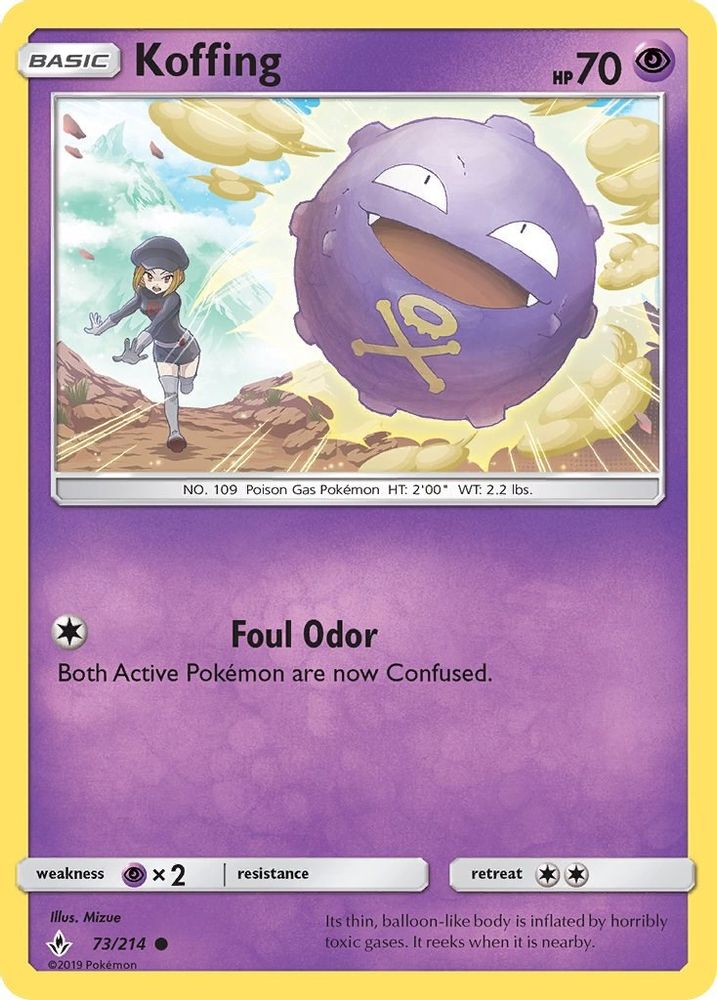 Koffing 073/214 - Reverse Holofoil SM Unbroken Bonds - Common