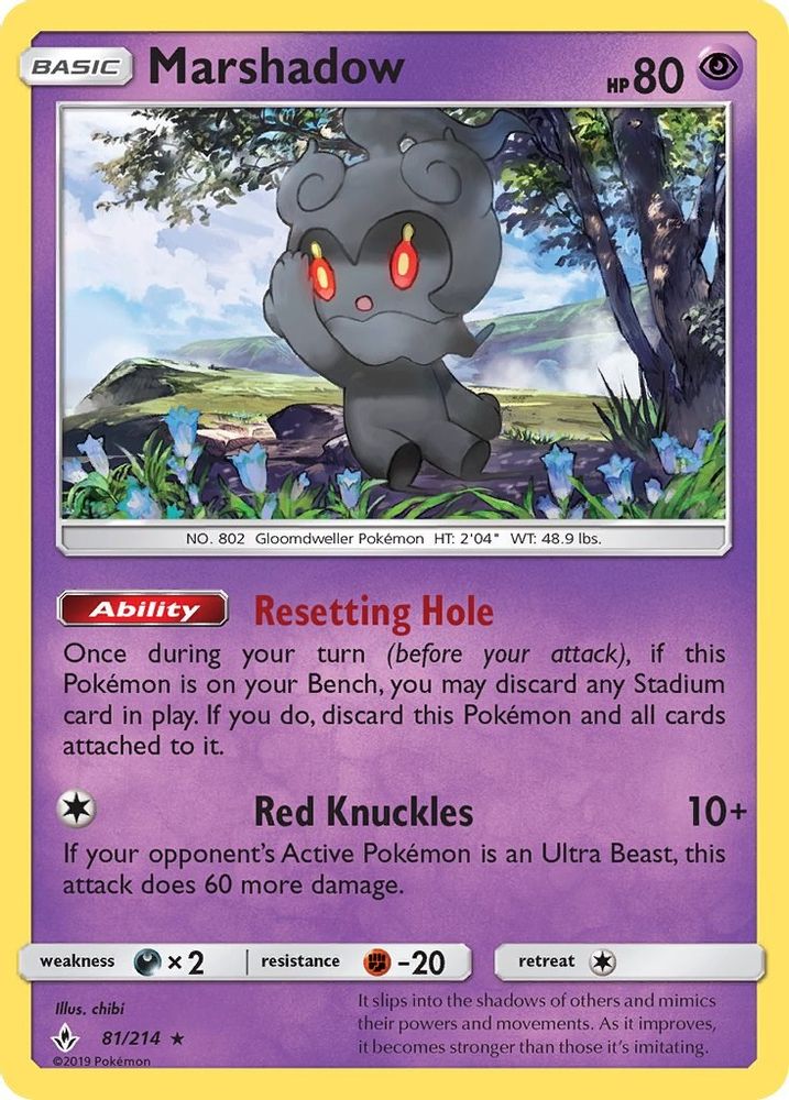 Marshadow 081 - Reverse Holofoil SM Unbroken Bonds - Holo Rare