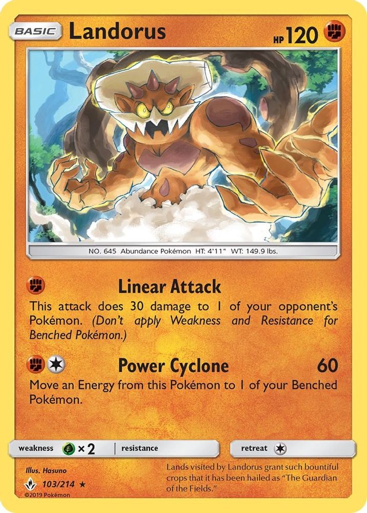 Landorus 103 - Reverse Holofoil SM Unbroken Bonds - Holo Rare