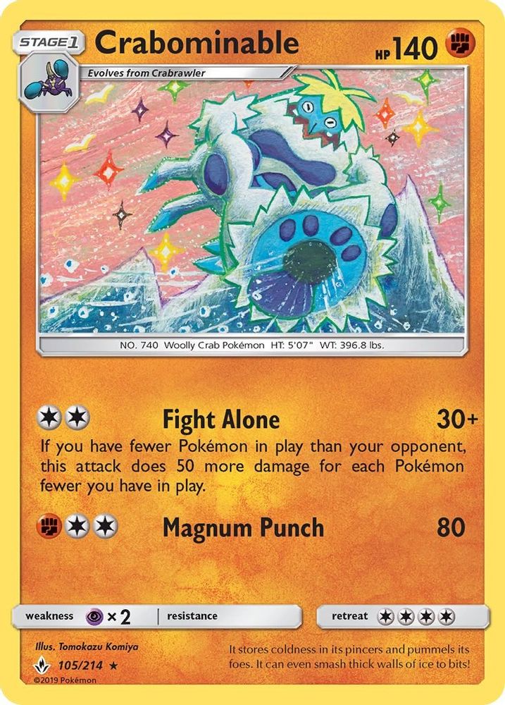 Crabominable 105 SM Unbroken Bonds - Rare