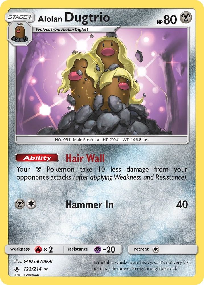 Alolan Dugtrio 122 SM Unbroken Bonds - Rare