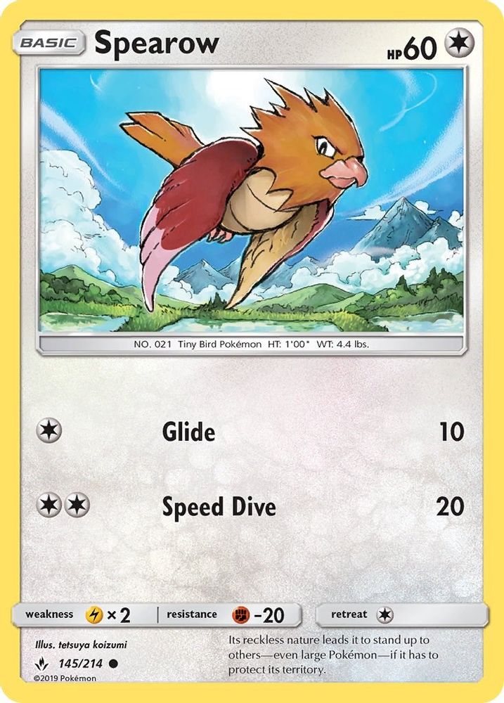 Spearow 145 SM Unbroken Bonds - Common
