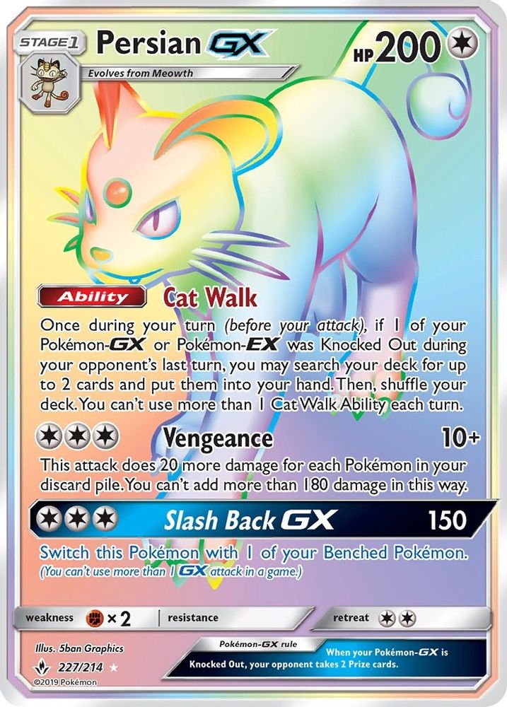 Persian GX (Secret) - Holofoil SM Unbroken Bonds - Secret Rare