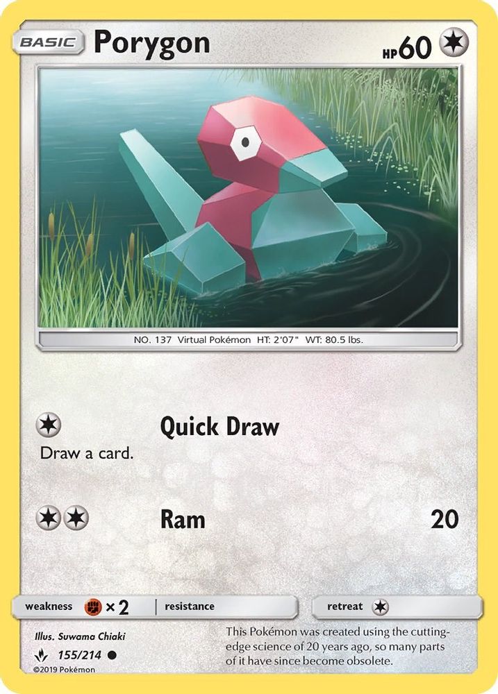 Porygon (155) (155) 155 - Reverse Holofoil SM Unbroken Bonds - Common