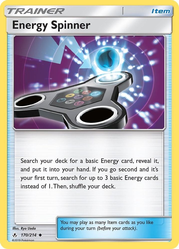 Energy Spinner 170 - Reverse Holofoil SM Unbroken Bonds - Uncommon