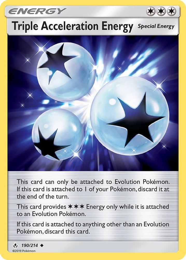 Triple Acceleration Energy 190 - Reverse Holofoil SM Unbroken Bonds - Uncommon