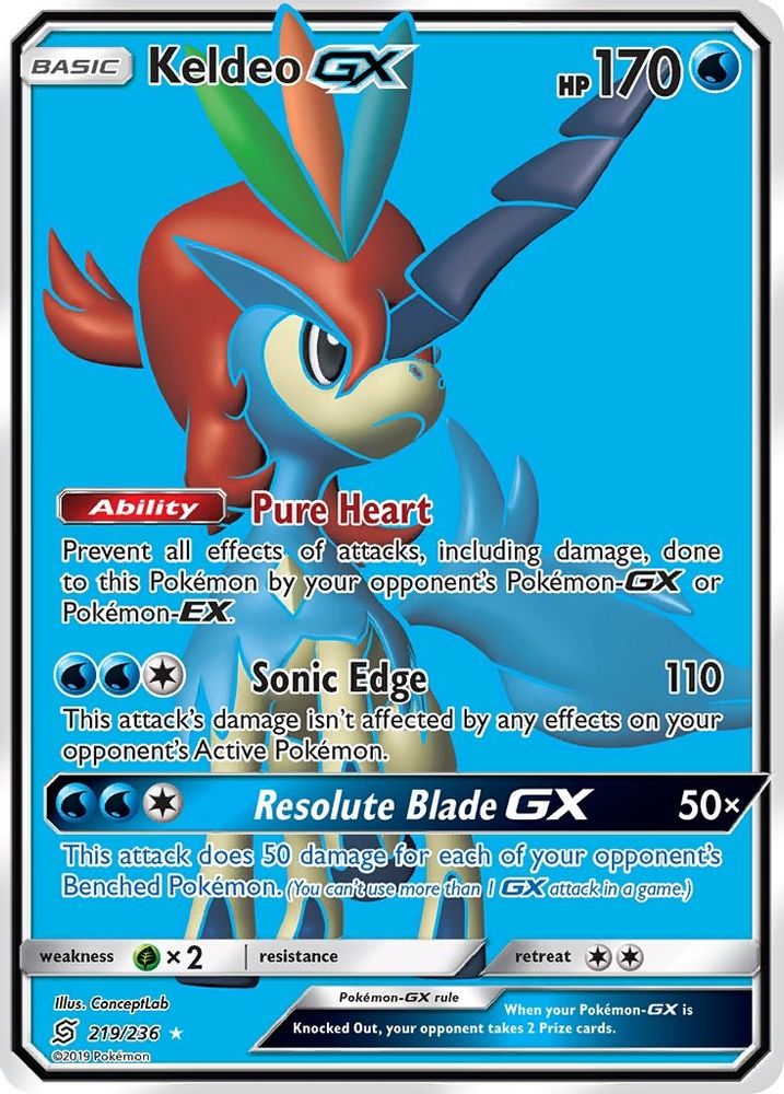 Keldeo GX (Full Art) - Holofoil SM Unified Minds - Ultra Rare