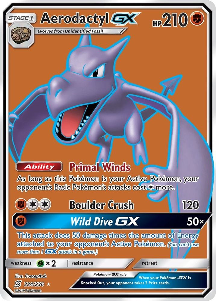 Aerodactyl GX (Full Art) - Holofoil SM Unified Minds - Ultra Rare