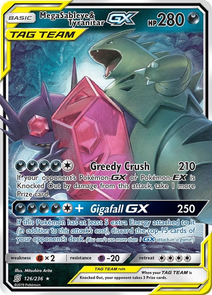 Mega Sableye & Tyranitar GX 126 - Holofoil SM Unified Minds - Ultra Rare
