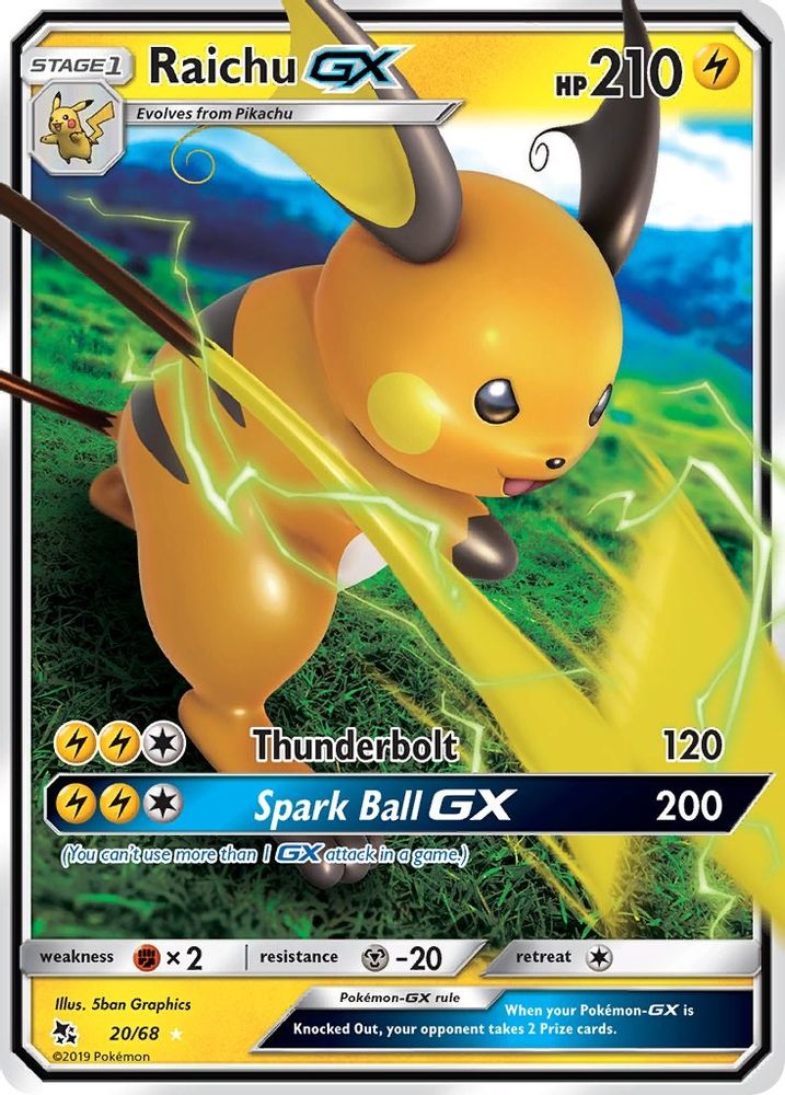 Raichu GX 020 - Holofoil Hidden Fates - Ultra Rare
