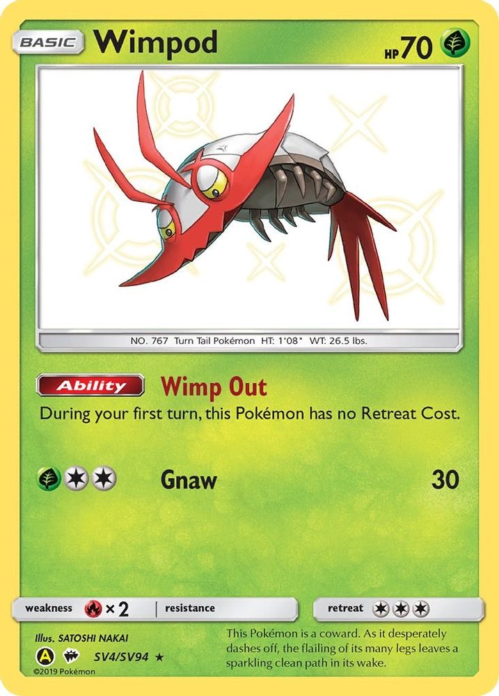 Wimpod SV4 - Holofoil Hidden Fates Shiny Vault - Shiny Holo Rare