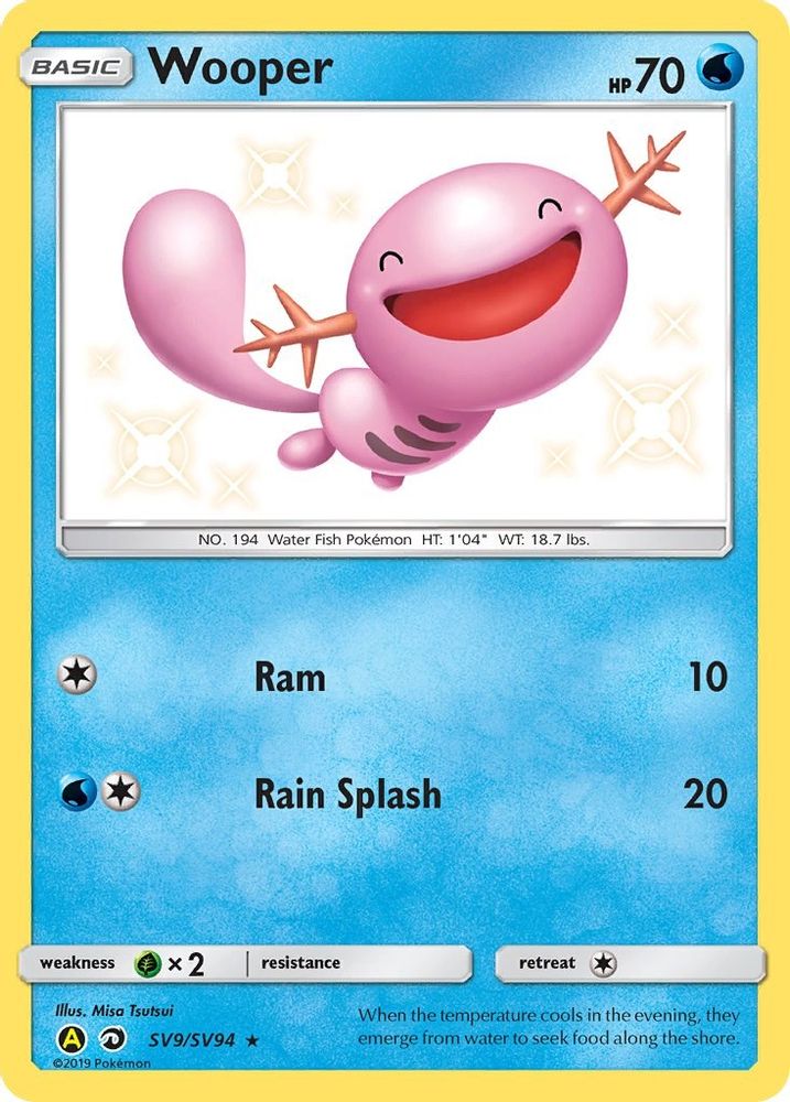Wooper SV9 - Holofoil Hidden Fates Shiny Vault - Shiny Holo Rare