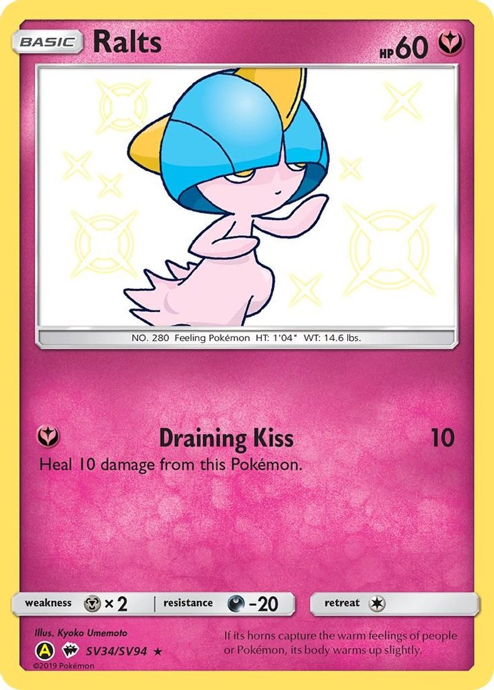 Ralts SV34 - Holofoil Hidden Fates Shiny Vault - Shiny Holo Rare