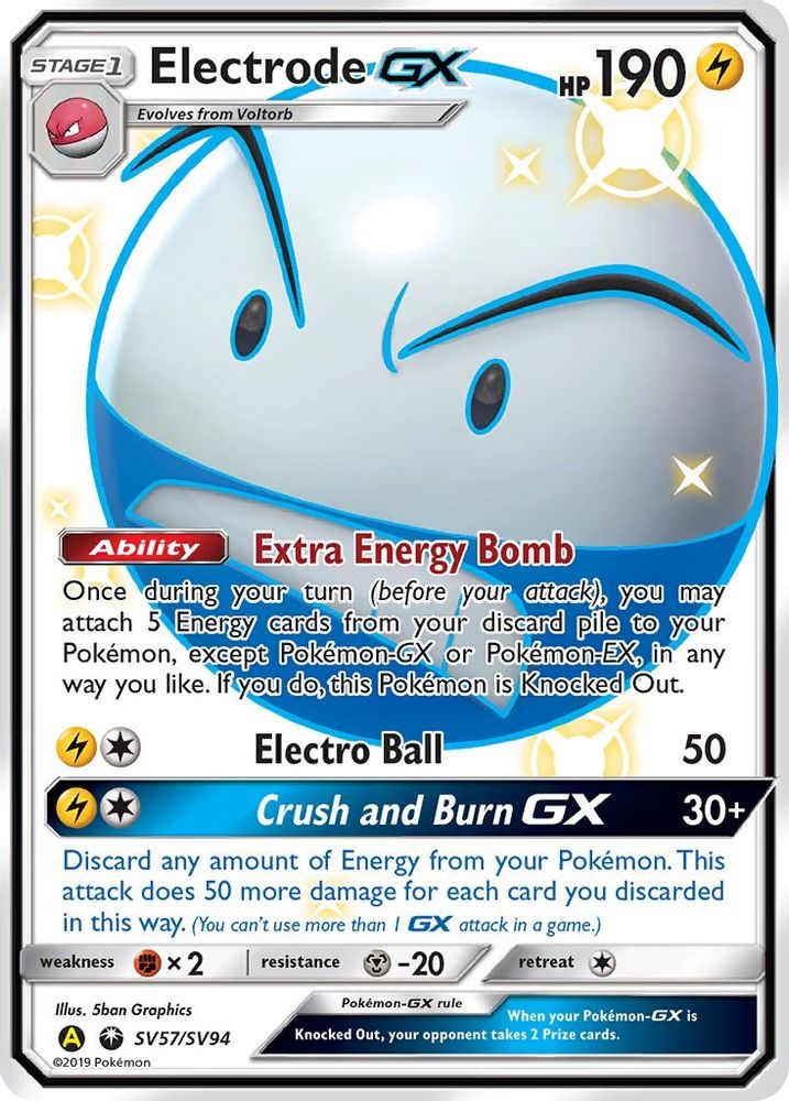 Electrode GX SV57 - Holofoil Hidden Fates Shiny Vault - Shiny Holo Rare