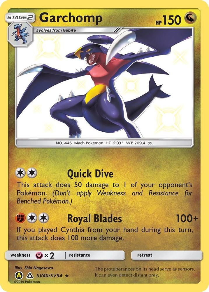 Garchomp SV40 - Holofoil Hidden Fates Shiny Vault - Shiny Holo Rare