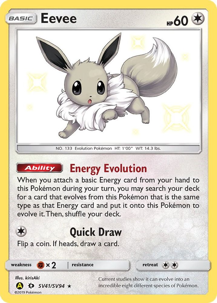 Eevee SV41 - Holofoil Hidden Fates Shiny Vault - Shiny Holo Rare