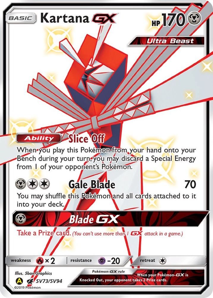 Kartana GX SV73 - Holofoil Hidden Fates Shiny Vault - Shiny Holo Rare