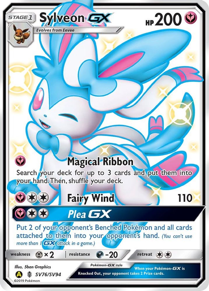 Sylveon GX/SV94 - Holofoil Hidden Fates Shiny Vault - Shiny Holo Rare