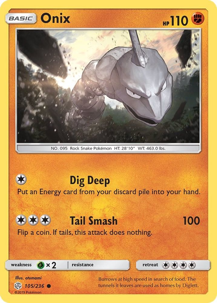 Onix 105 - Reverse Holofoil SM Cosmic Eclipse - Common