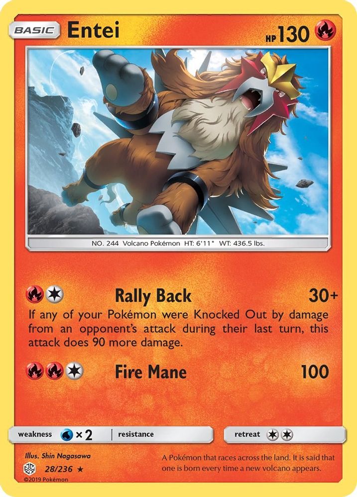 Entei 028 SM Cosmic Eclipse - Rare