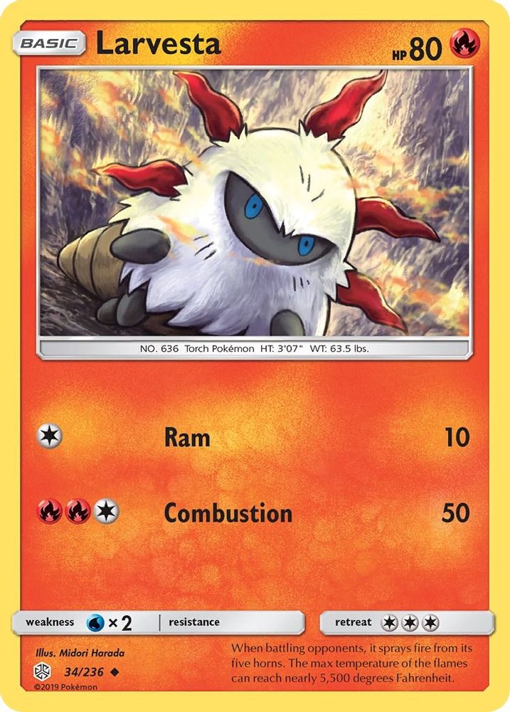 Larvesta 034/236 SM Cosmic Eclipse - Uncommon