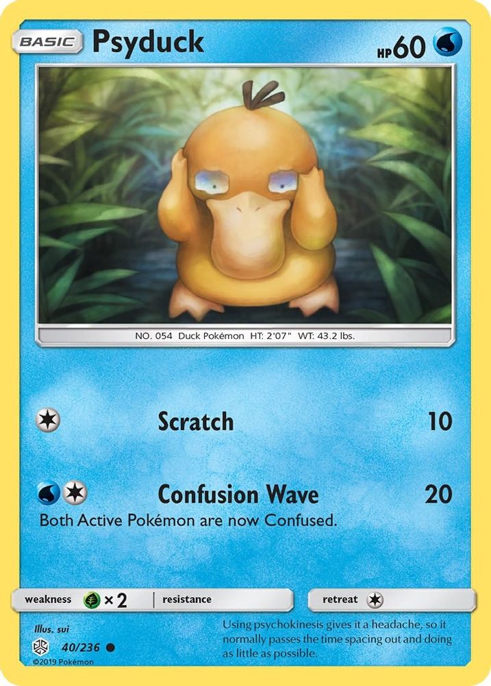 Psyduck 040 - Reverse Holofoil SM Cosmic Eclipse - Common