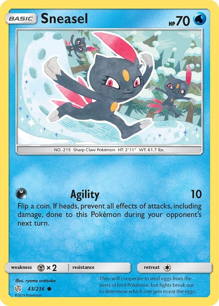 Sneasel 043 - Reverse Holofoil SM Cosmic Eclipse - Common