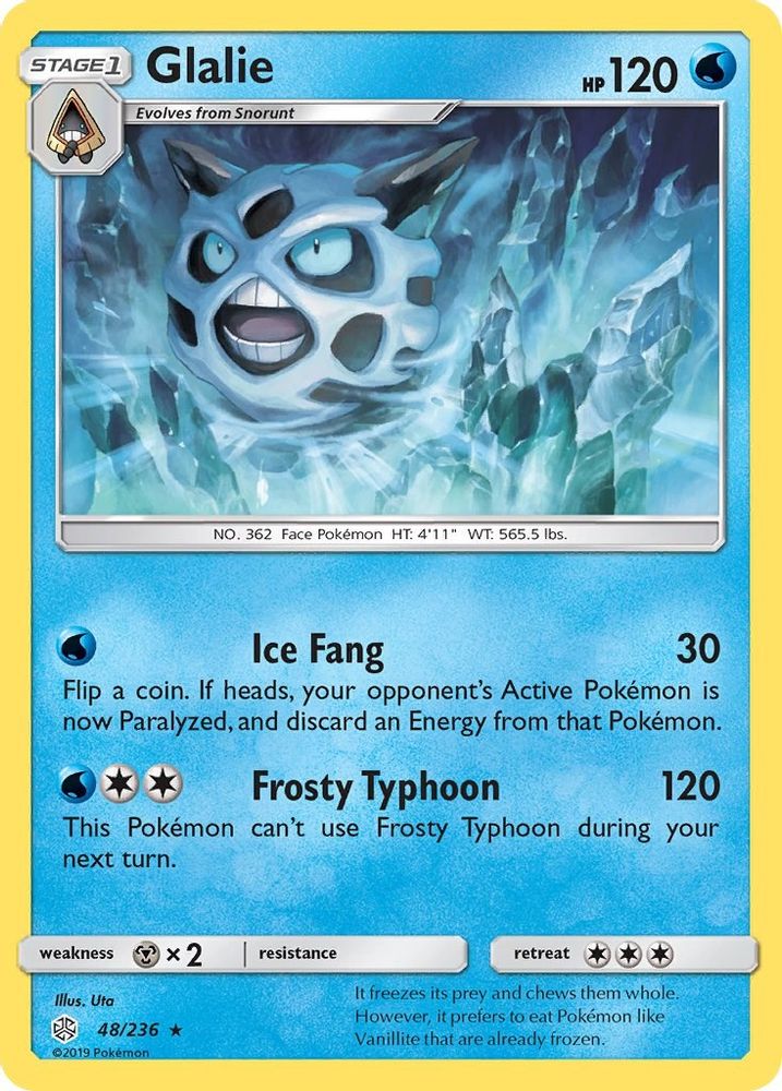 Glalie - Reverse Holofoil SM Cosmic Eclipse - Rare