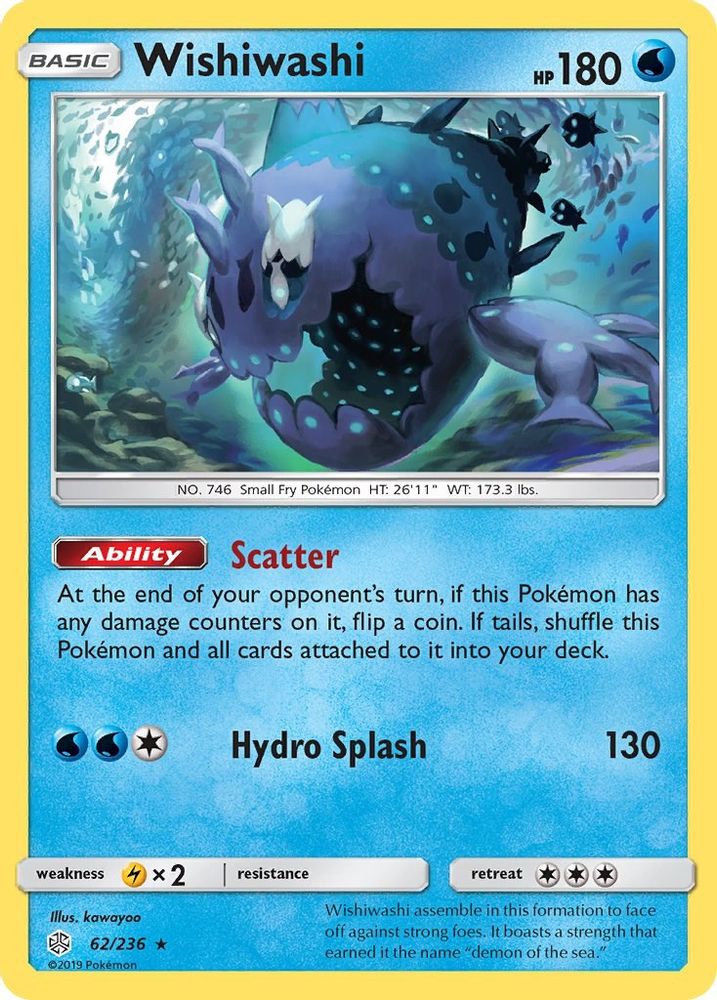 Wishiwashi 062 - Holofoil SM Cosmic Eclipse - Holo Rare