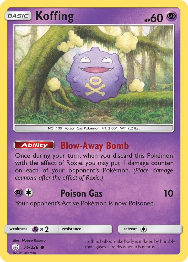 Koffing 076 - Reverse Holofoil SM Cosmic Eclipse - Common