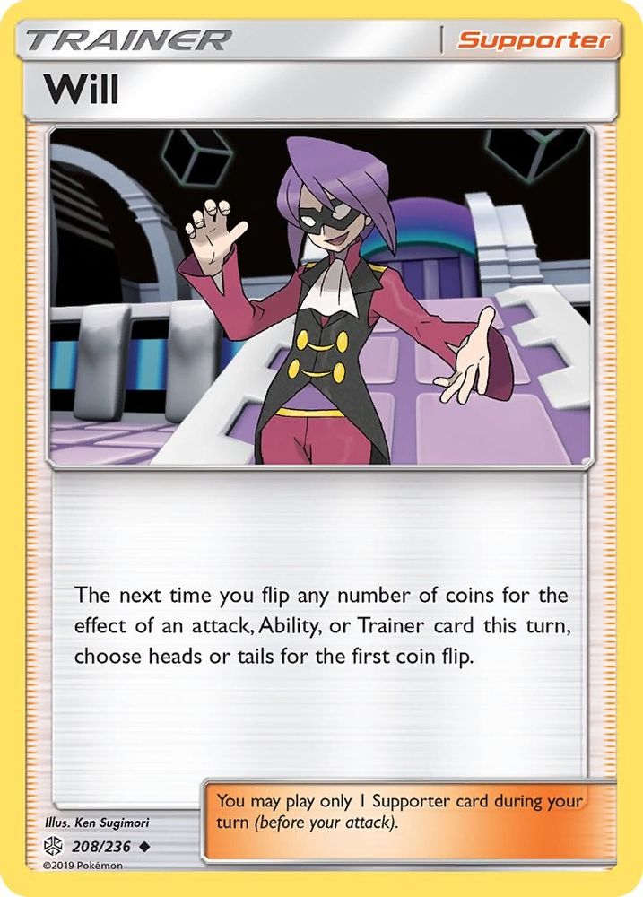 Will 208 - Reverse Holofoil SM Cosmic Eclipse - Uncommon