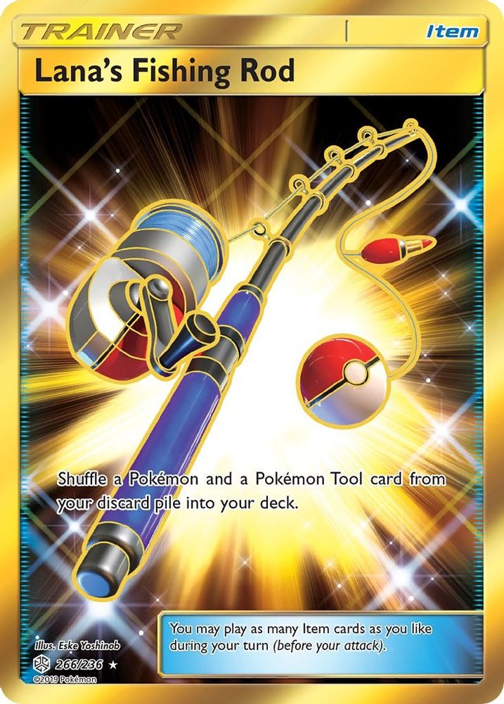 Lana's Fishing Rod (Secret) 266 - Holofoil SM Cosmic Eclipse - Secret Rare
