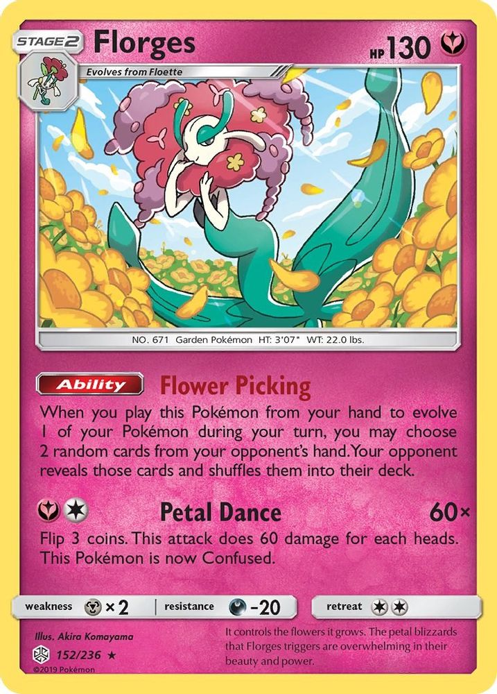 Florges 152 - Reverse Holofoil SM Cosmic Eclipse - Holo Rare