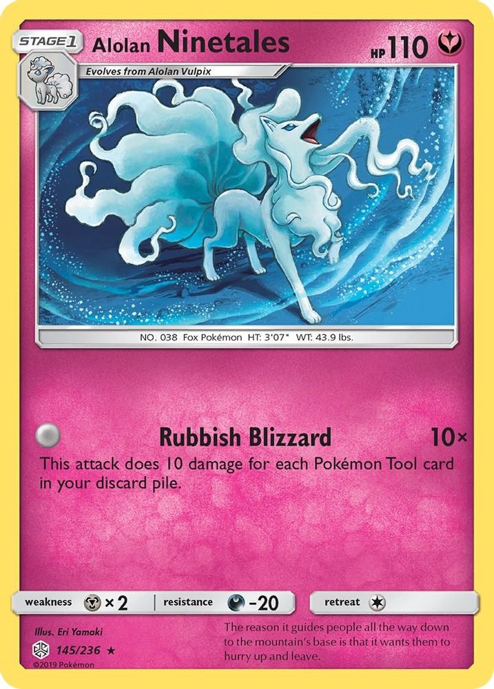 Alolan Ninetales 145 - Holofoil SM Cosmic Eclipse - Holo Rare