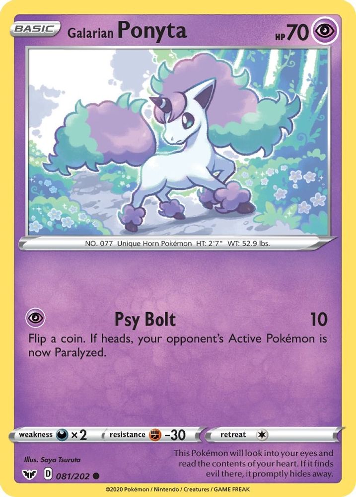 Galarian Ponyta 081 SWSH01 Sword & Shield Base Set - Common