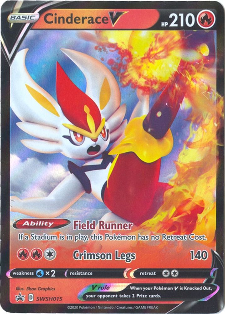 Cinderace V SWSH015 - Holofoil SWSH Sword & Shield Promo Cards - Promo