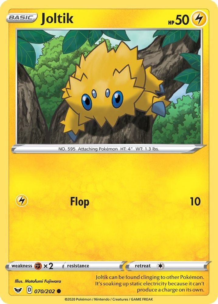 Joltik 070 - Reverse Holofoil SWSH01 Sword & Shield Base Set - Common