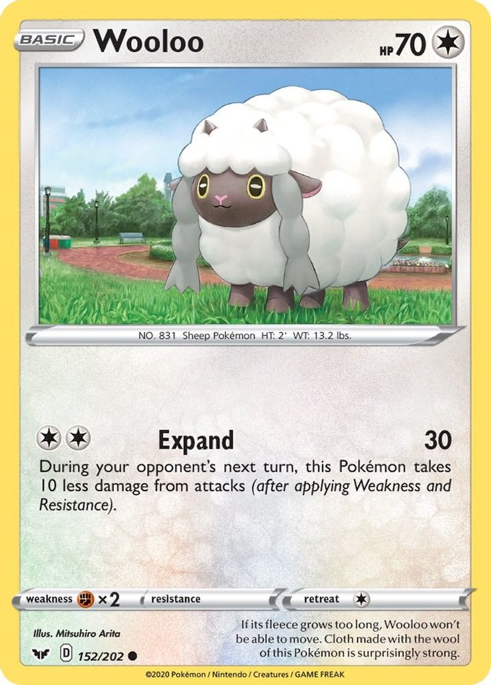 Wooloo (152) (152) 152 - Reverse Holofoil SWSH01 Sword & Shield Base Set - Common